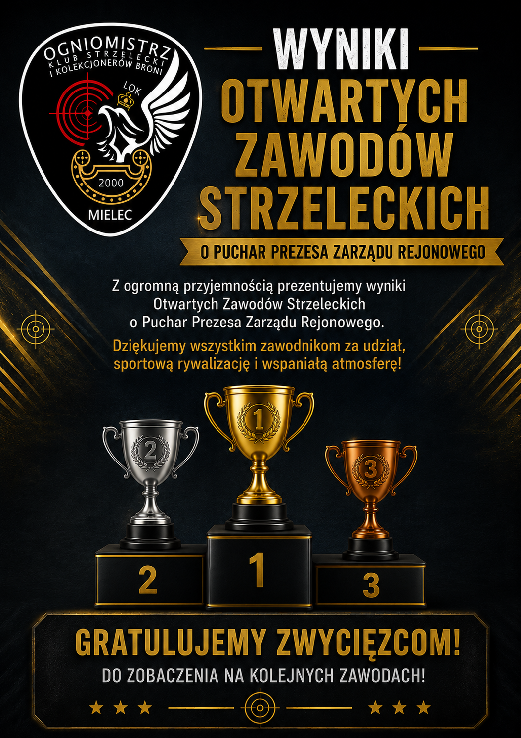 Wyniki Zawodów o Puchar Prezesa Zarządu Rejonowego LOK Mielec